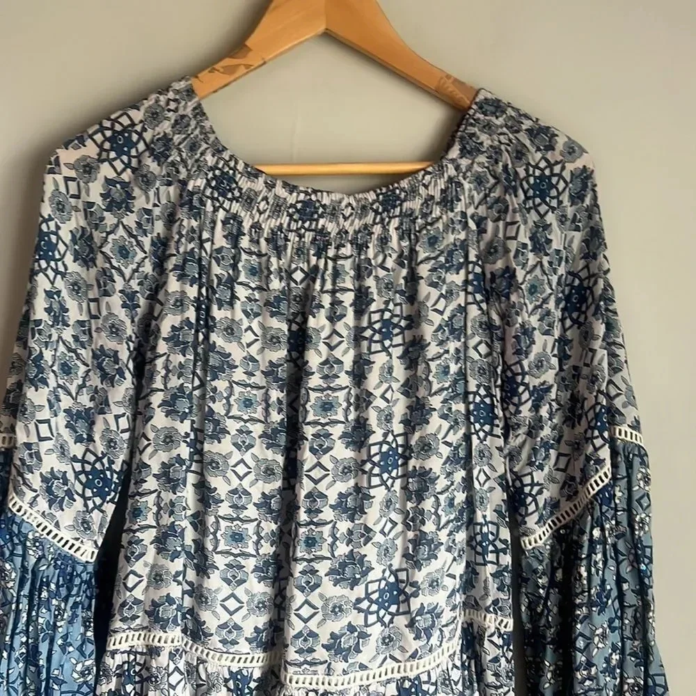 MISS JUNE BLUE FLORAL MINI DRESS